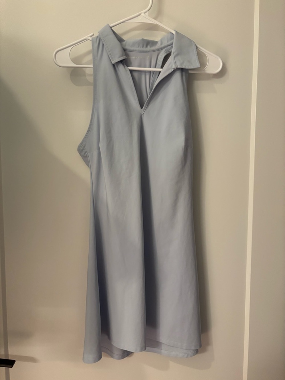 Abercrombie & Fitch Pale Blue Sleeveless Collared Midi Dress